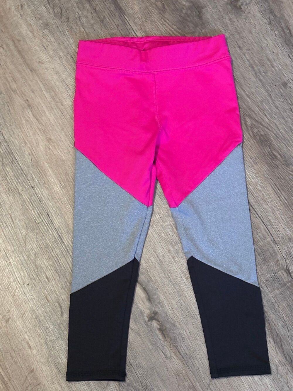 Okie Dokie Toddler Girls Colorblock Leggings 4T Pink Gray Black EUC